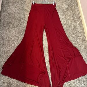 Crazy Train Burgundy Wide-Leg Pants
